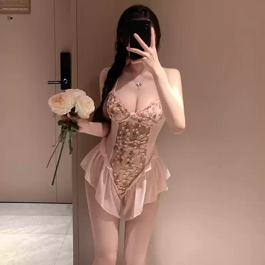 Lace strap nightgown S642