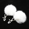 Plush bunny tail nipple clamps NC004