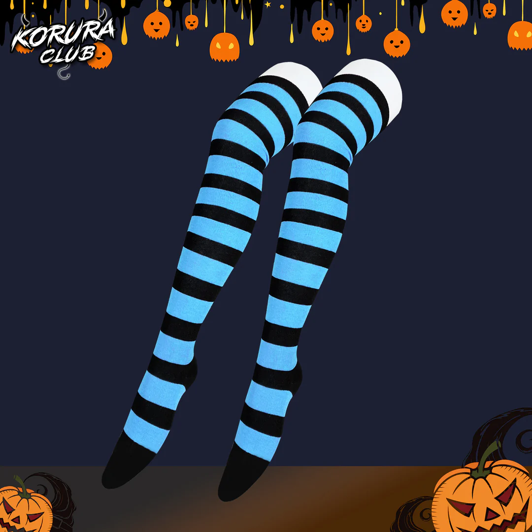 Halloween Striped Thigh-High Socks KS11