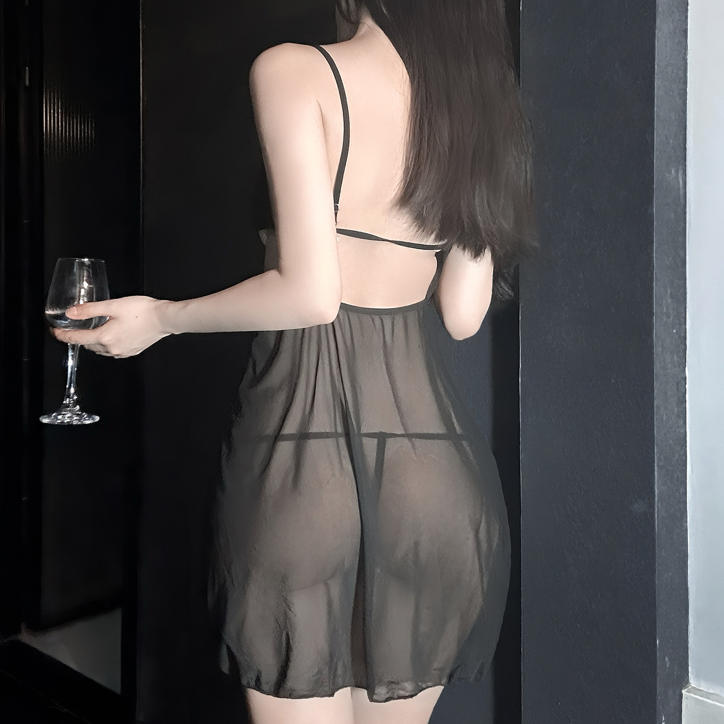 Buttoned camisole lace nightdress S609