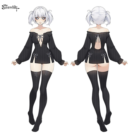 KORURACLUB-BUTTERFLY KNOT V-NECK DRESS SR06