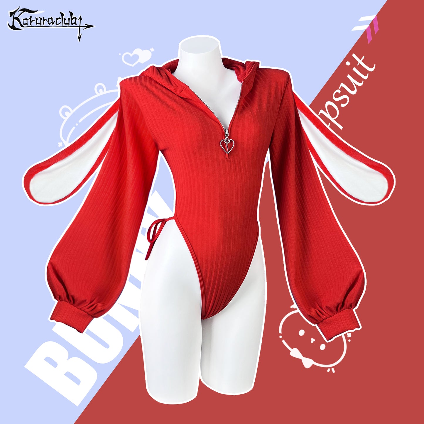 Bunny Ear Hoodie Bodysuit KO64
