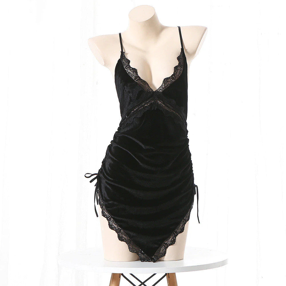BLACK SUSPENDER DRESS  SS3220