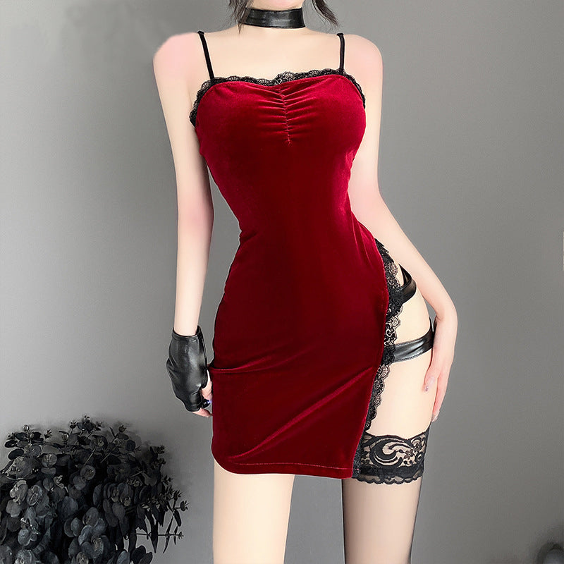 Red agent cos dress SS3354