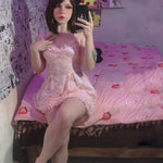 Pink lace dress H218