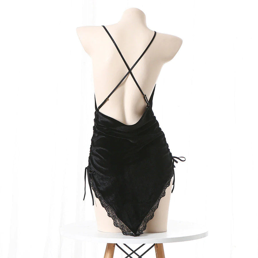 BLACK SUSPENDER DRESS  SS3220