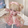 Pink gold curly wig H227