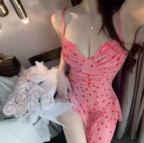 Pink Heart dress  S532