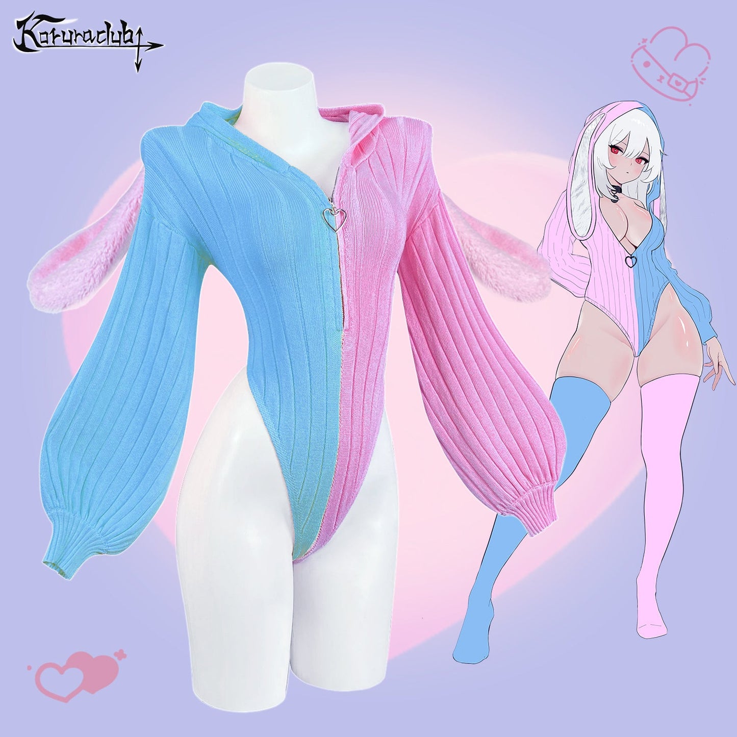 Bunny Ear Hoodie Bodysuit KO64