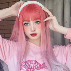 Pink and white gradient peach wig SS2732