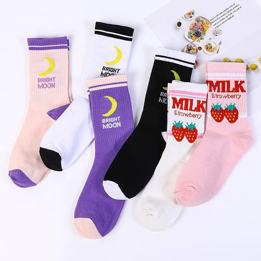 Harajuku Strawberry / Bright Moon Socks 2 Pairs SS2953
