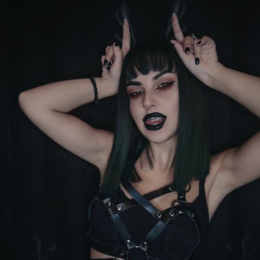 Harajuku Long Black Green Lolita Wig  WS1116