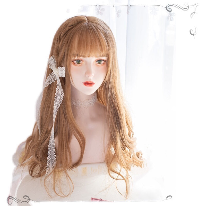 lolita champagne long curly wig SS2698