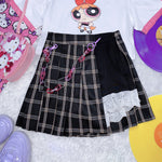 Lace plaid stitching skirt shorts SS2019