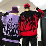 Flame Red Purple Pullover Sweater SS3004