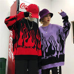 Flame Red Purple Pullover Sweater SS3004