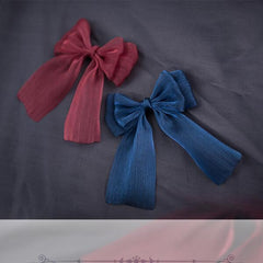 Snow yarn bow ribbon hair ornament WS3001