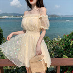 summer one-shoulder shiny dress SS2614