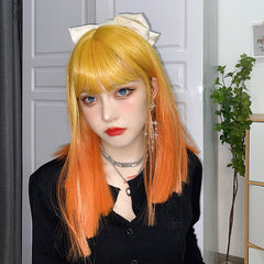 Milky gold gradient orange wig WS2231