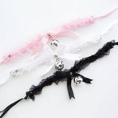 Big Bell Bowknot Cat Lace Neck Strap Traction SS1115