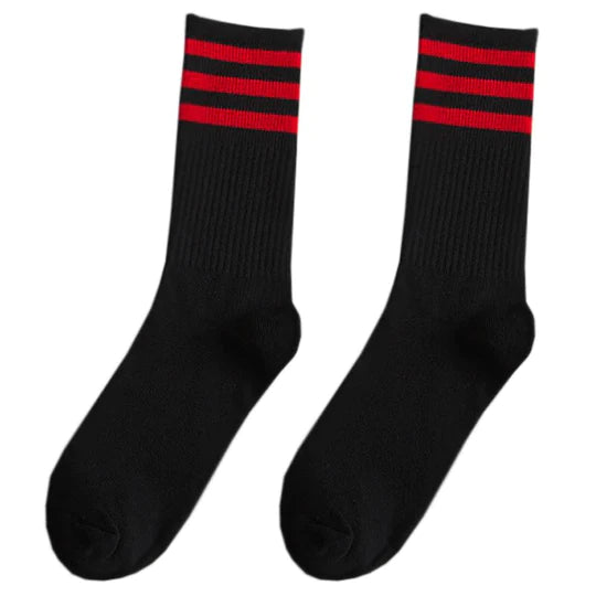 Three Stripe Black Socks SS3003