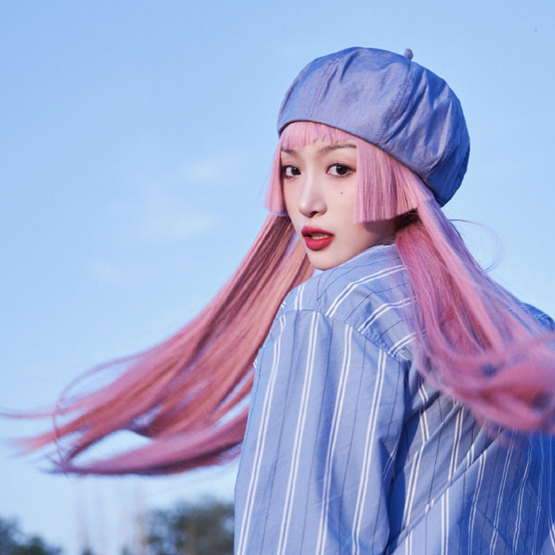 Lolita soft pink long wig WS2190