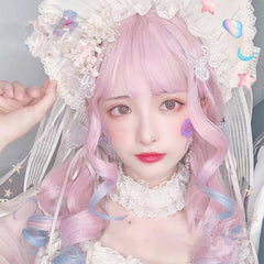 lolita girl with long curly hair natural wig WS2074