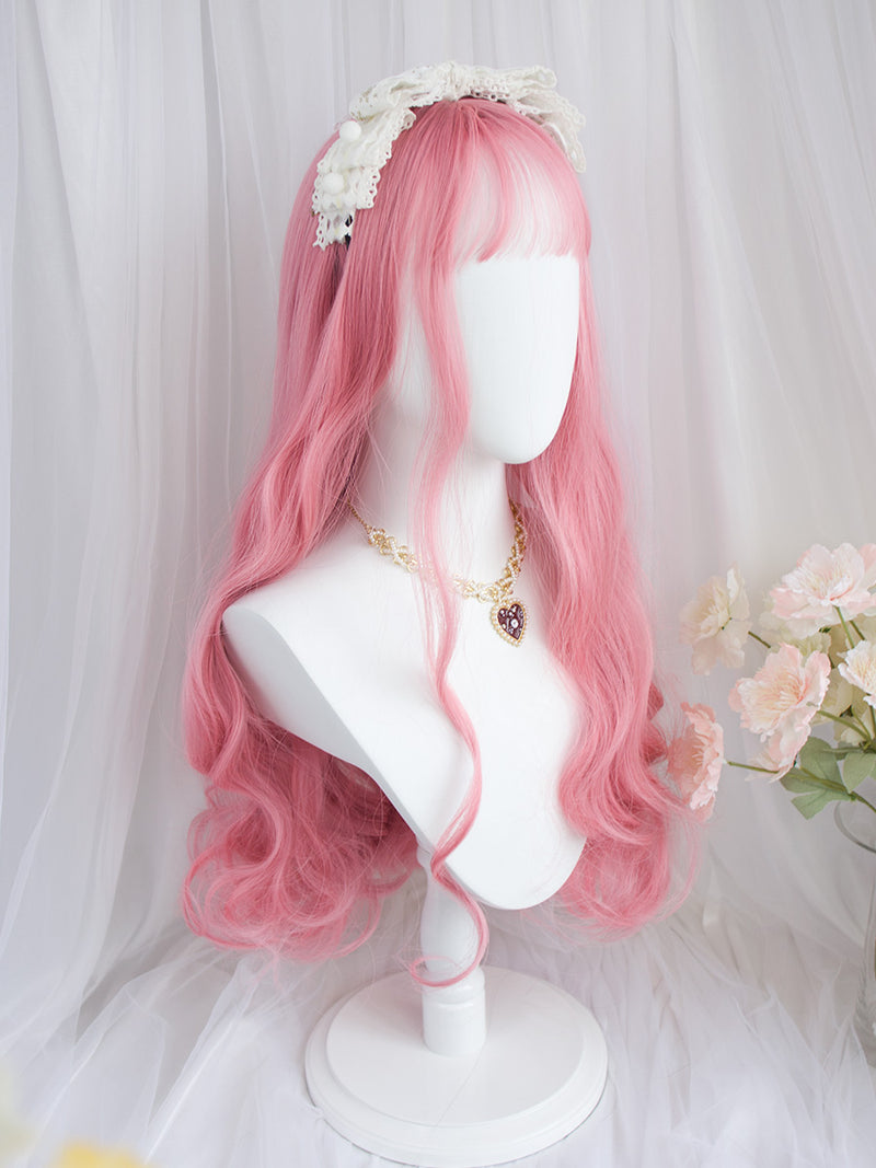 lolita pink big wave wig WS2181