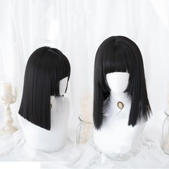 Cool princess cut black hair Lolita wig WS2057
