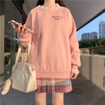 Pink lace stitching sweater SS2412