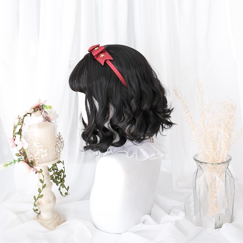 Lolita black short curly wig  WS2078