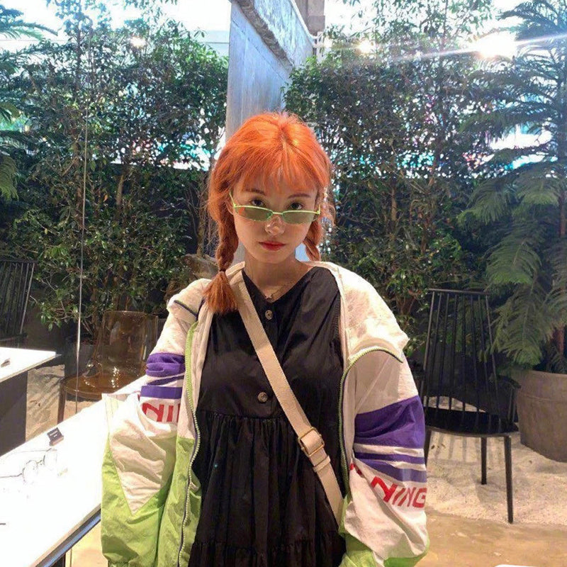 Dirty orange medium long curly wig WS2260