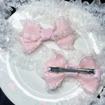 Pink Love Lace Bow Hair Clip SS3032