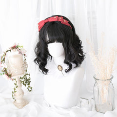 Lolita black short curly wig  WS2078