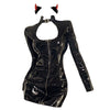 Sexy Uniform Cat Girl Leather Skirt SS2882