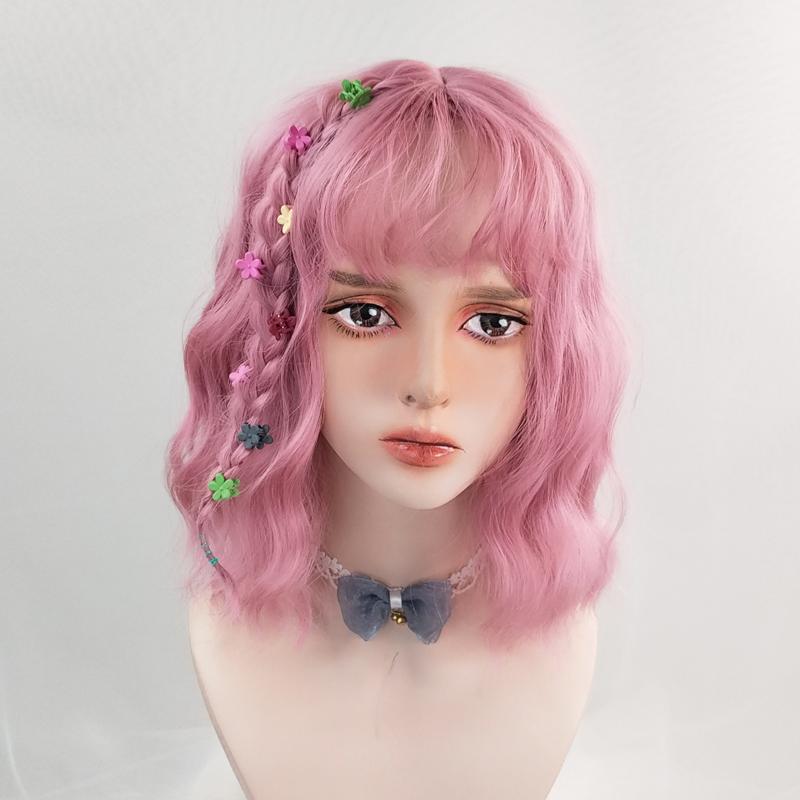 Harajuku short hair cute pink purple wig WS1204