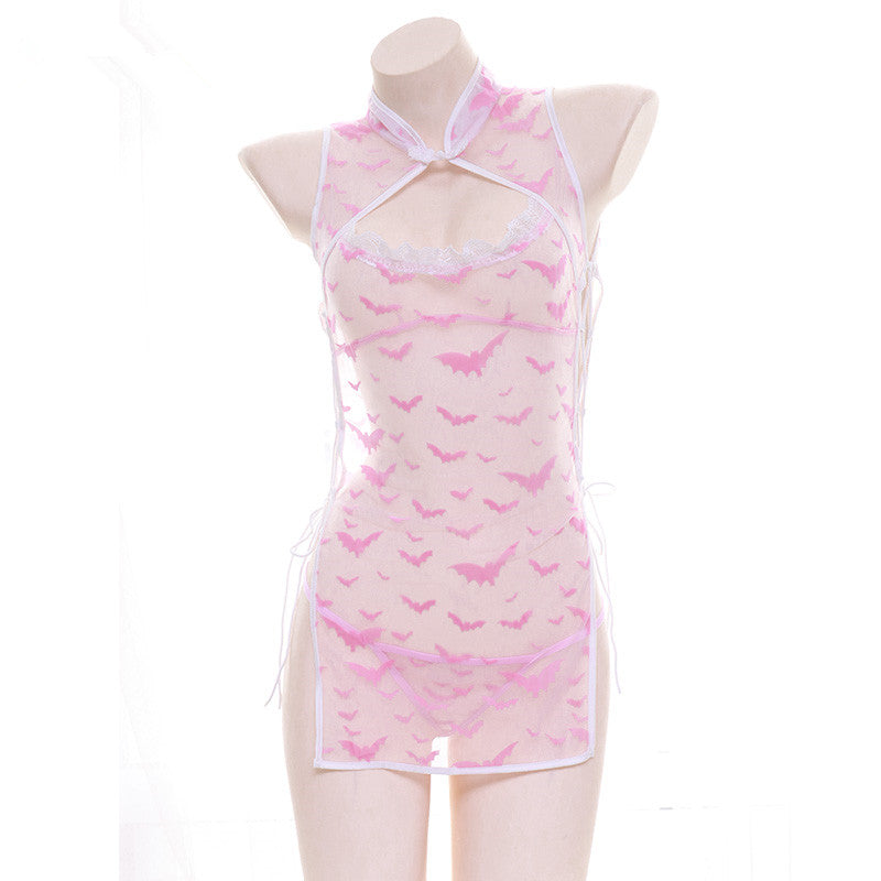 Pink transparent cheongsam pajamas SS2574