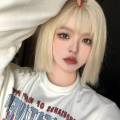 lolita white blonde short wig WS2278