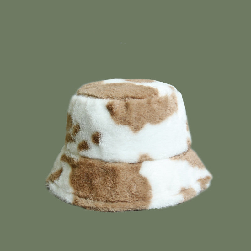 Cute cow pattern lamb wool hat SS2434