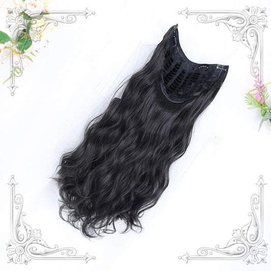 U-Shaped Brown Black Long Curly Wig WS1061