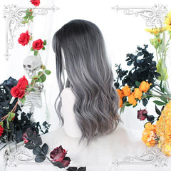 Lolita Black gray Straight Wig WS1079