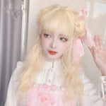 Lolita natural blonde long curly wig WS2177