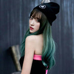 Green long hair gradient color lolita wig WS1243