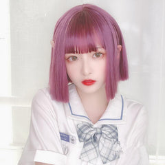 lolita short hair purple cute wig WS2135