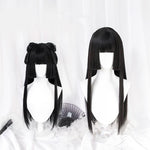 Lolita black long straight antique wig WS2154