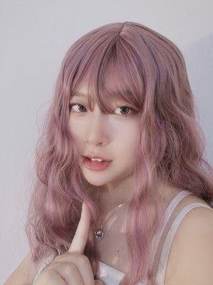 Pink long curly hair natural lolita wig WS2132