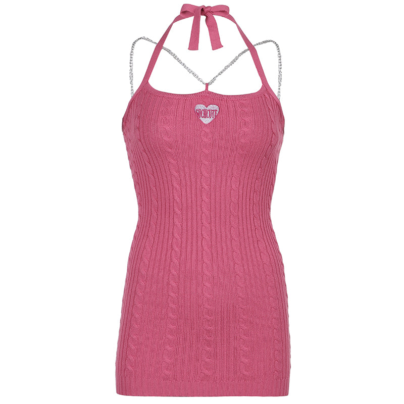Sweet Pink chain knit dress SS2656