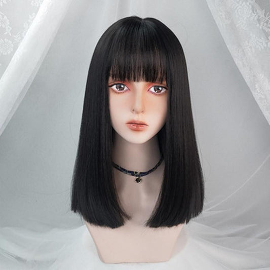 Short clavicle hair medium long wig WS1112