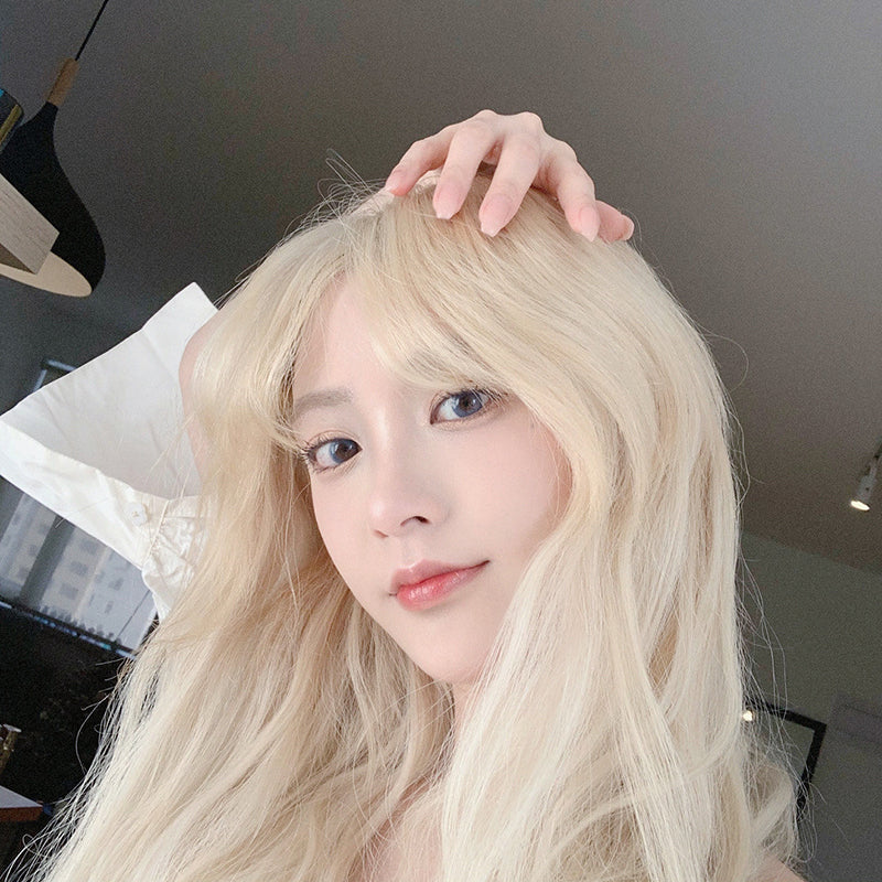 White gold long straight wig WS2229