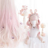 Pink gradient long curly hair lolita wig WS2052
